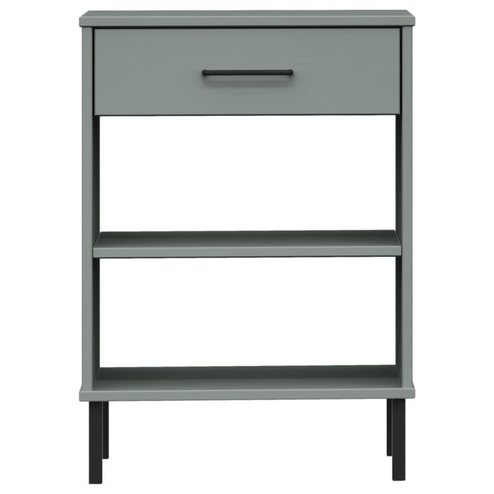 Armoire console avec pieds en métal Gris Bois pin massif OSLO – Image 2