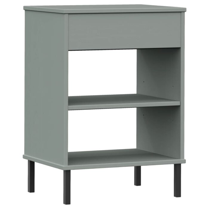 Armoire console avec pieds en métal Gris Bois pin massif OSLO – Image 5