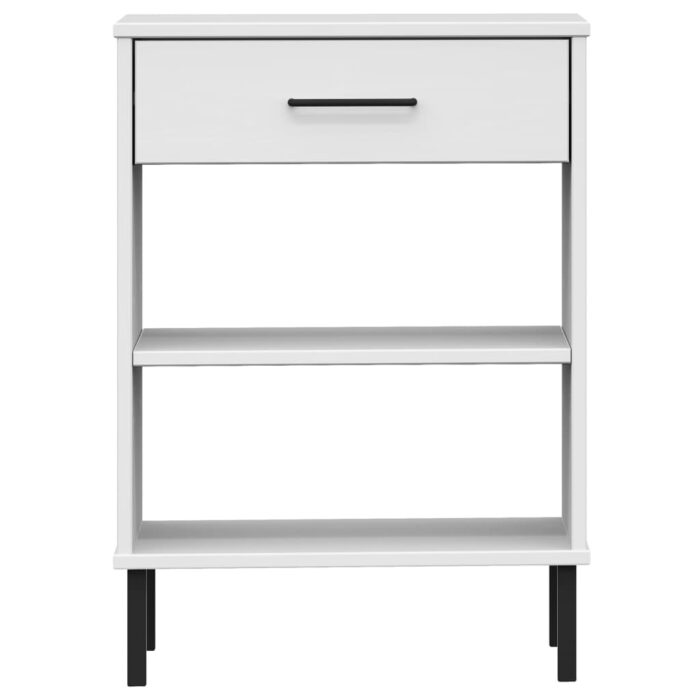 Armoire console avec pieds en métal Blanc Bois pin massif OSLO – Image 2