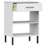 Armoire console avec pieds en métal Blanc Bois pin massif OSLO – Image 3