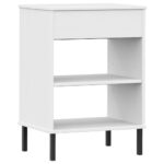 Armoire console avec pieds en métal Blanc Bois pin massif OSLO – Image 5