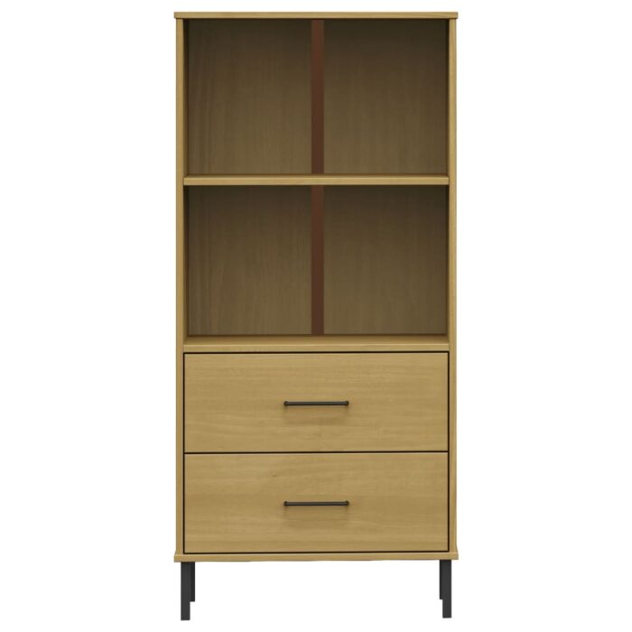 VXL8720845578176_g_en_hd_2.jpg Bibliothèque à 2 tiroirs Marron 60x35x128,5 cm Bois massif OSLO – Image 2