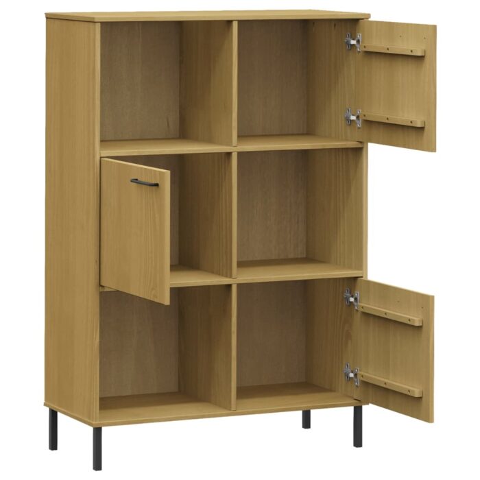 Bibliothèque avec pieds en métal Marron 90x35x128,5cm Bois OSLO – Image 3
