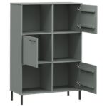 Bibliothèque avec pieds en métal Gris 90x35x128,5 cm Bois OSLO – Image 3