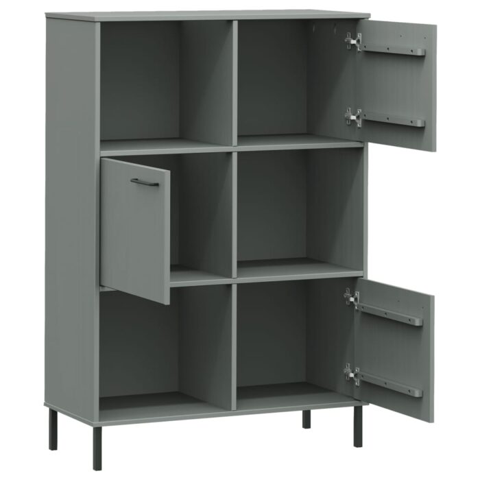 Bibliothèque avec pieds en métal Gris 90x35x128,5 cm Bois OSLO – Image 3