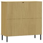 Bibliothèque avec pieds en métal Marron 90x35x90,5 cm Bois OSLO – Image 5
