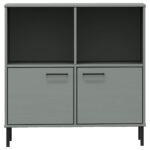 Bibliothèque avec pieds en métal Gris 90x35x90,5 cm Bois OSLO – Image 2