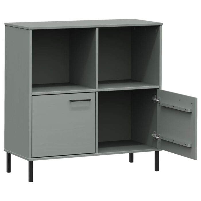 Bibliothèque avec pieds en métal Gris 90x35x90,5 cm Bois OSLO – Image 3