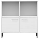 Bibliothèque avec pieds en métal Blanc 90x35x90,5 cm Bois OSLO – Image 2
