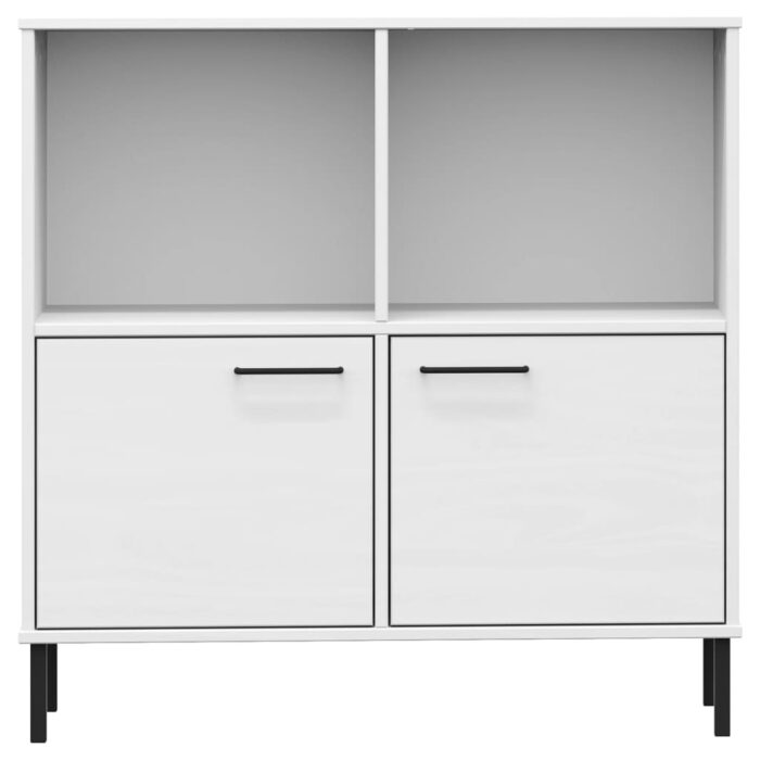 Bibliothèque avec pieds en métal Blanc 90x35x90,5 cm Bois OSLO – Image 2