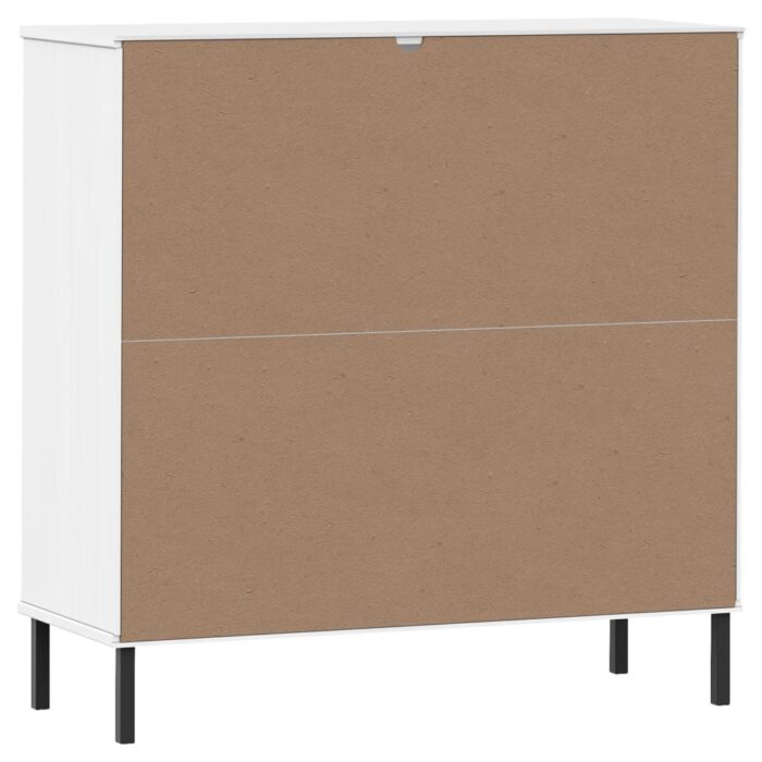Bibliothèque avec pieds en métal Blanc 90x35x90,5 cm Bois OSLO – Image 5