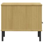 Table de chevet avec pieds en métal Marron Bois pin massif OSLO – Image 4