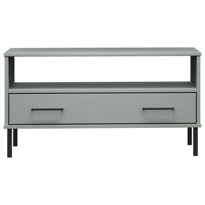 Table basse avec pieds en métal Gris 85x50x45 cm Bois OSLO – Image 2