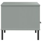 Table basse avec pieds en métal Gris 85x50x45 cm Bois OSLO – Image 4