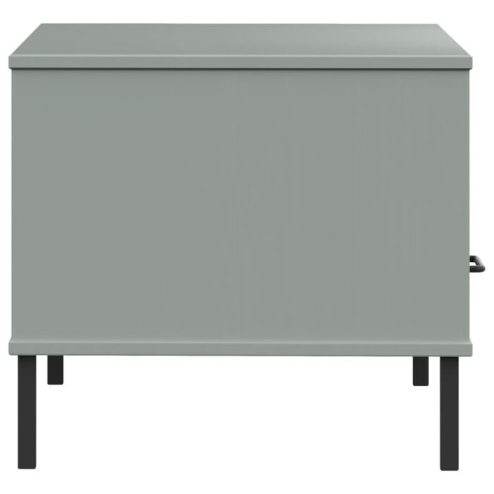Table basse avec pieds en métal Gris 85x50x45 cm Bois OSLO – Image 4