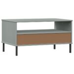 Table basse avec pieds en métal Gris 85x50x45 cm Bois OSLO – Image 5