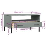 Table basse avec pieds en métal Gris 85x50x45 cm Bois OSLO – Image 6