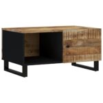 Table basse 80x50x40 cm Bois de manguier solide et d'ingénierie – Image 12
