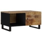 Table basse 80x50x40 cm Bois de manguier solide et d'ingénierie – Image 9