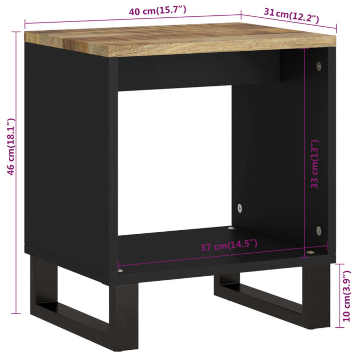 Table basse 40x31x46 cm Bois de manguier solide et d'ingénierie – Image 7