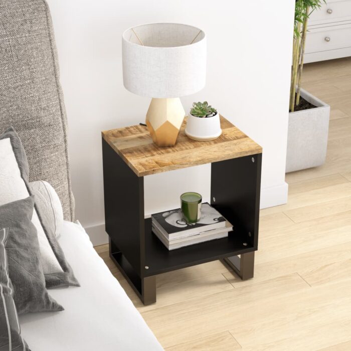 VXL8720845578596_m_en_hd_1.jpg Table basse 40x31x46 cm Bois de manguier solide et d'ingénierie – Image 1