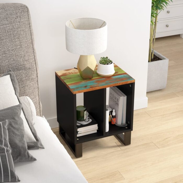 Table d'appoint 40x31x46cm Bois de récupération et d'ingénierie – Image 1