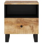 Table de chevet Bois de manguier solide et bois d'ingénierie – Image 2