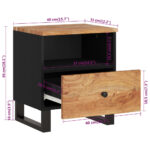 Table de chevet Bois d'acacia solide et d'ingénierie – Image 7