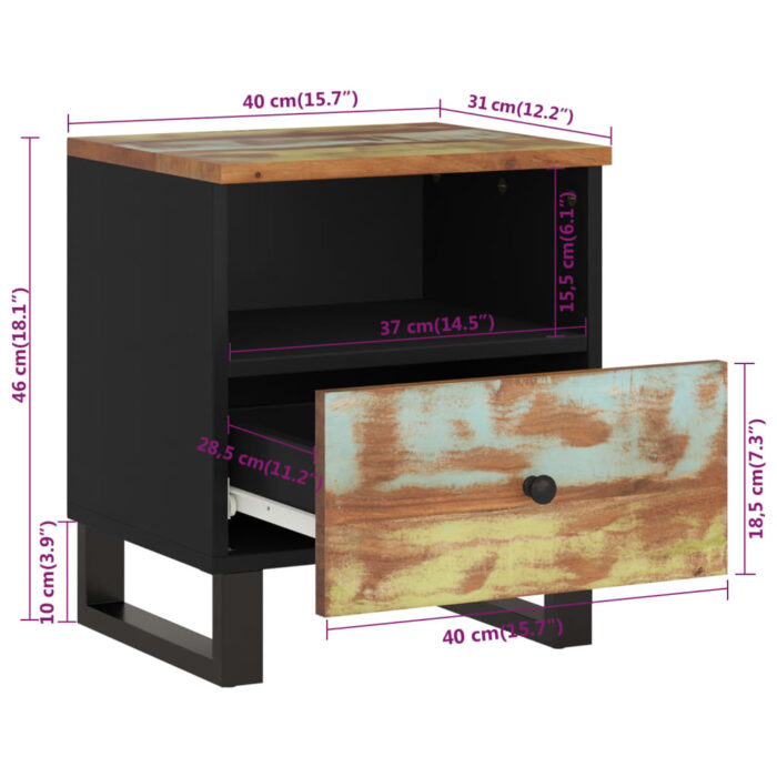 Table de chevet Bois de récupération et d'ingénierie – Image 7