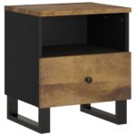 Table de chevet Bois de manguier solide et bois d'ingénierie – Image 11