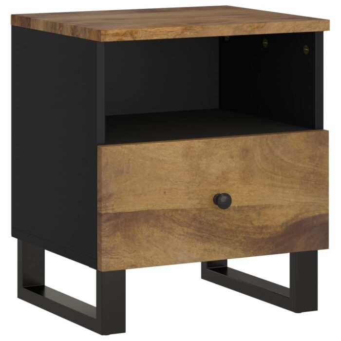 Table de chevet Bois de manguier solide et bois d'ingénierie – Image 11