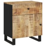 Table de chevet 50x33x60 cm Bois de manguier et d'ingénierie – Image 11