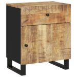 Table de chevet 50x33x60 cm Bois de manguier et d'ingénierie – Image 12