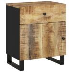 Table de chevet 50x33x60 cm Bois de manguier et d'ingénierie – Image 8