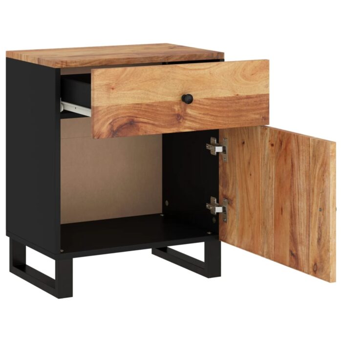 Table de chevet 50x33x60cm Bois d'acacia solide et d'ingénierie – Image 2