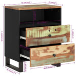 Table de chevet 50x33x62cm Bois de récupération et d'ingénierie – Image 6