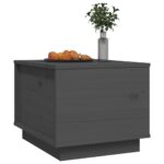 Table basse Gris 40x50x35 cm Bois massif de pin – Image 2