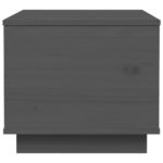 Table basse Gris 40x50x35 cm Bois massif de pin – Image 4