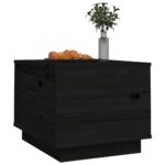 Table basse Noir 40x50x35 cm Bois massif de pin – Image 2