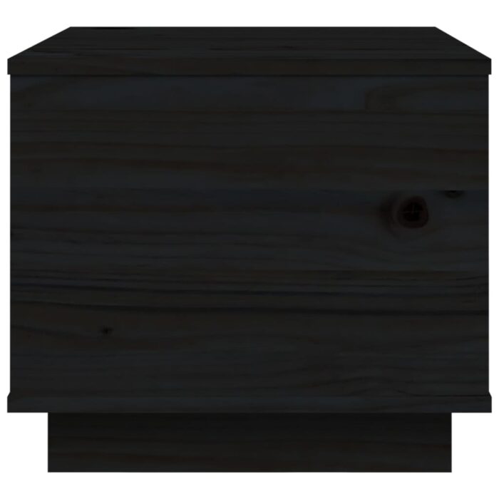 Table basse Noir 40x50x35 cm Bois massif de pin – Image 4