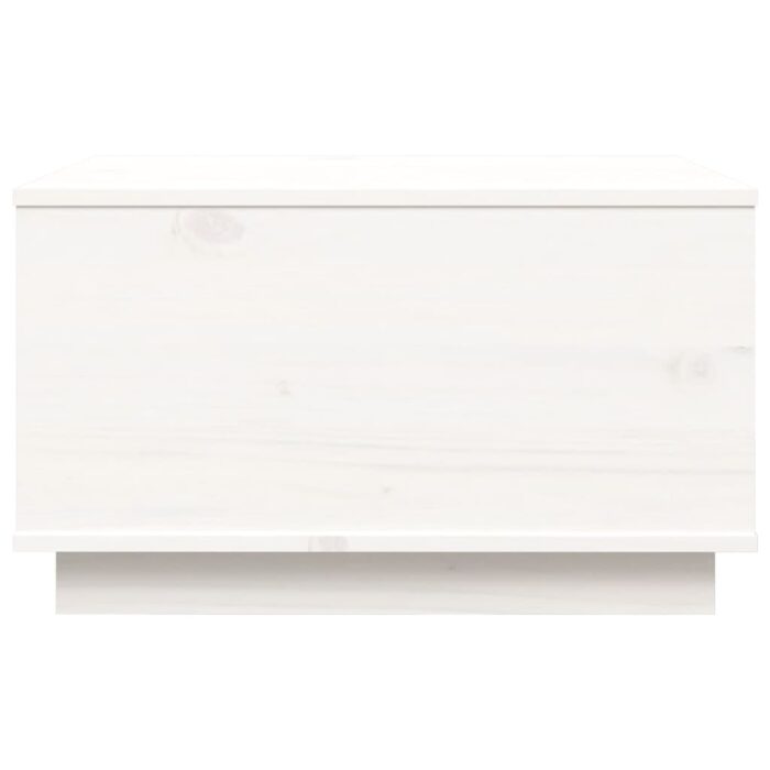 Table basse Blanc 60x50x35 cm Bois massif de pin – Image 4