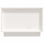 Table basse Blanc 60x50x35 cm Bois massif de pin – Image 5