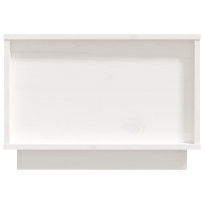 Table basse Blanc 60x50x35 cm Bois massif de pin – Image 5