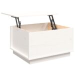 Table basse Blanc 60x50x35 cm Bois massif de pin – Image 6