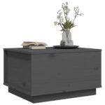 Table basse Gris 60x50x35 cm Bois massif de pin – Image 2