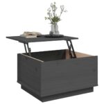 Table basse Gris 60x50x35 cm Bois massif de pin – Image 3