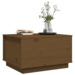 Table basse Marron miel 60x50x35 cm Bois massif de pin – Image 2