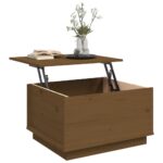 Table basse Marron miel 60x50x35 cm Bois massif de pin – Image 3