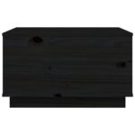 Table basse Noir 60x50x35 cm Bois massif de pin – Image 4