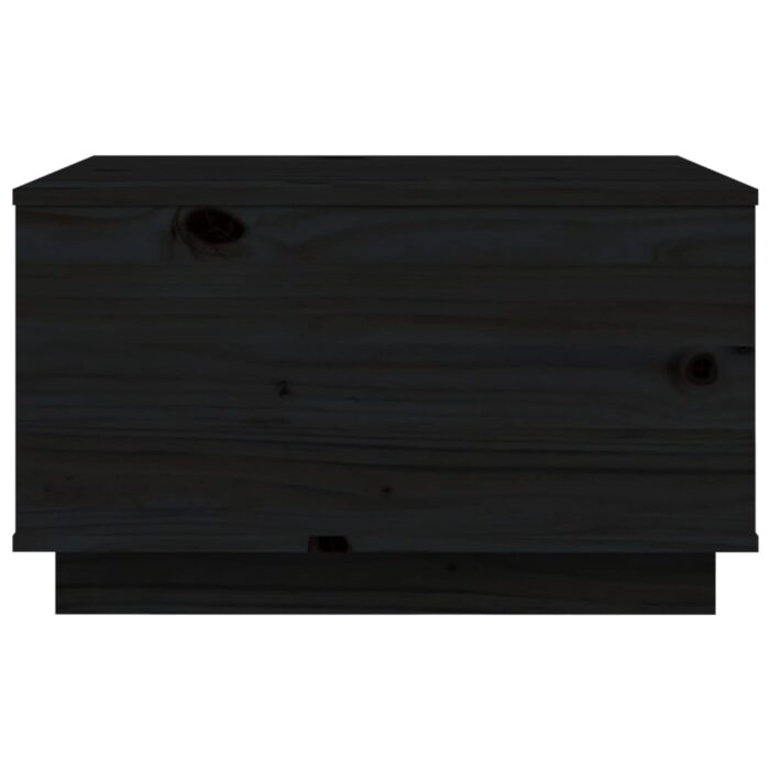 Table basse Noir 60x50x35 cm Bois massif de pin – Image 4